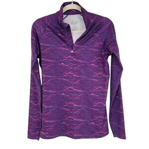 Nike Pro Combat‎ Therma Fit Pullover Womens M Purple Pink 1/4 Zip Athletic Top